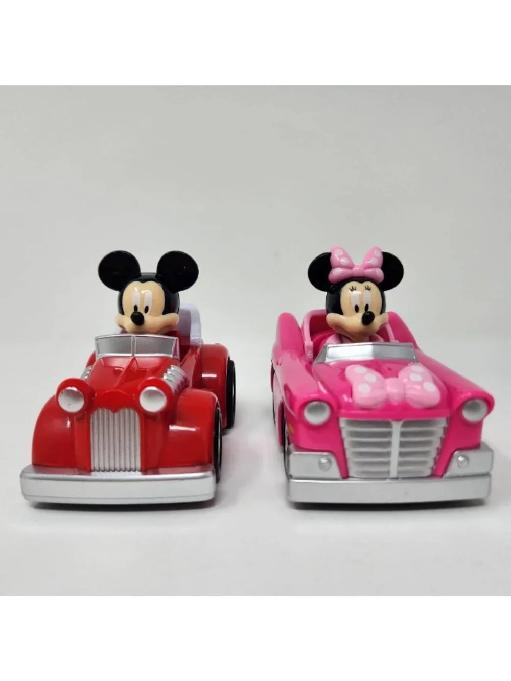 Disney Jr Minnie Mouse and Mickey Mouse pull-back Toy Cars, Vintage Roadster